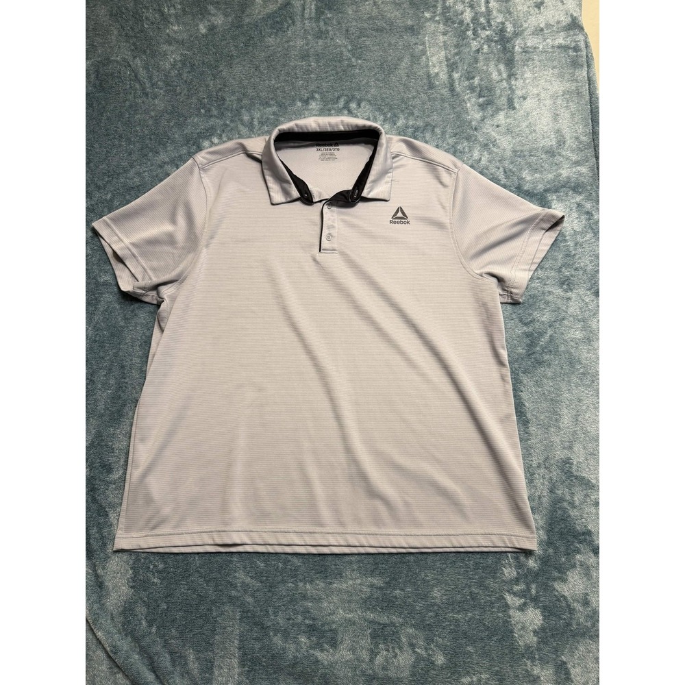 Reebok Mens Polo Shirt Polo Size 3XL Gray Polyester Solid Golf Shirt Regular